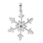 Sterling Silver Rhodium Diam. SnowFlake Pendant - Image 3