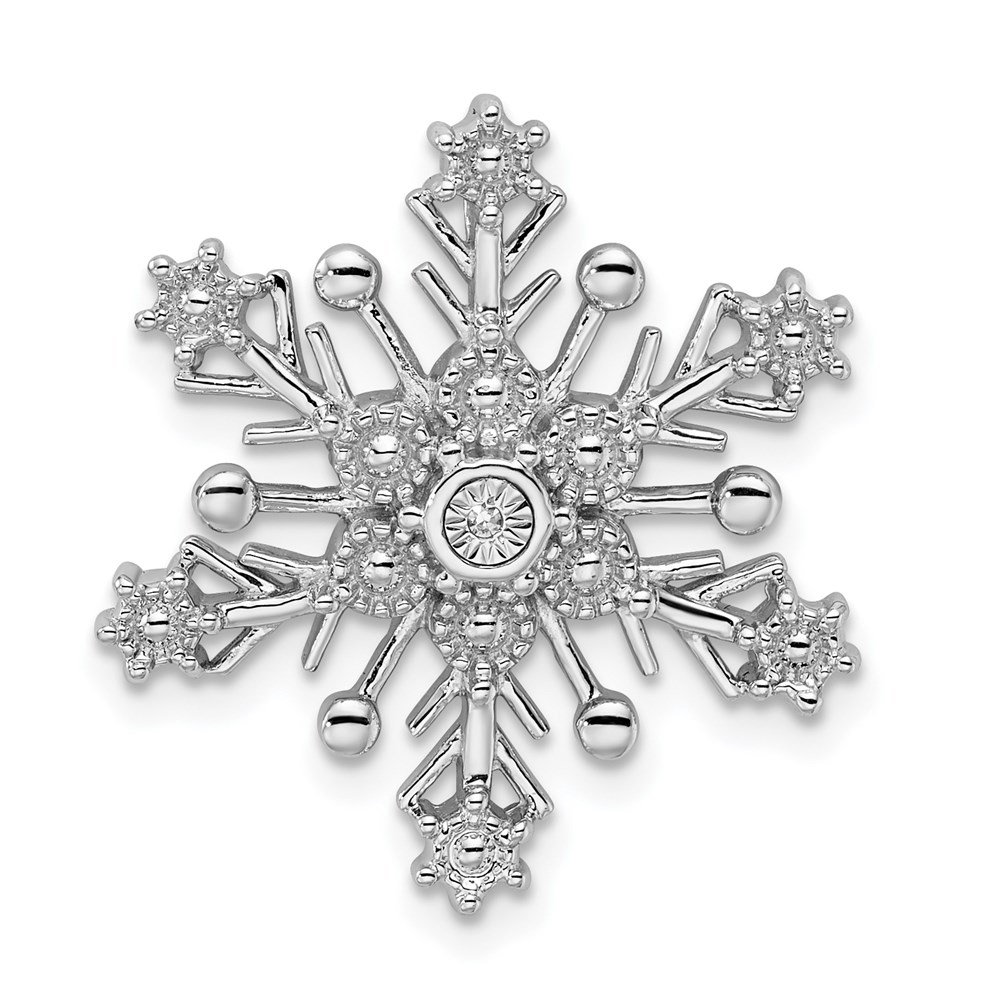 QDX1268.jpg Sterling Silver Rhodium Diam. Snowflake Chain Slide - Image 1
