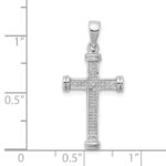 Sterling Silver Rhodium Diamond Cross Pendant - Image 3