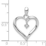Sterling Silver Rhodium Diam. Heart Pendant - Image 3