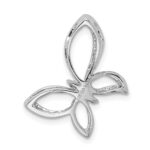 Sterling Silver Rhodium Diam. Butterfly Pendant - Image 4