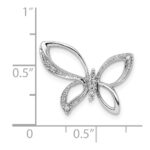 Sterling Silver Rhodium Diam. Butterfly Pendant - Image 3