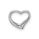 Sterling Silver Rhodium Diamond Floating Heart Pendant - Image 4