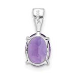 Sterling Silver Rhodium Plated Amethyst Pendant - Image 4