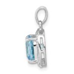 Sterling Silver Rhodium Light Swiss Blue Topaz Pendant - Image 2