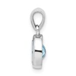 Sterling Silver Rhodium Light Swiss Blue Topaz Pendant - Image 2