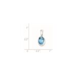 Sterling Silver Rhodium Light Swiss Blue Topaz Pendant - Image 3