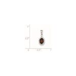 Sterling Silver Rhodium Garnet & Diamond Pendant - Image 2