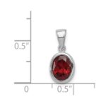 Sterling Silver Rhodium Garnet Pendant - Image 3