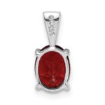 Sterling Silver Rhodium Garnet Pendant - Image 4