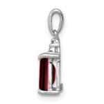 Sterling Silver Rhodium Garnet & Diamond Pendant - Image 2