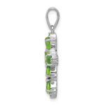 Sterling Silver Rhodium Plated  Peridot Cross Pendant - Image 3