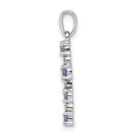 Sterling Silver Rhodium-plated Tanzanite & Diamond Pendant - Image 2