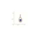 Sterling Silver Rhodium-plated Tanzanite & Diamond Pendant - Image 3