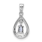 Sterling Silver Rhodium-plated Tanzanite & Diamond Pendant - Image 4