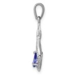Sterling Silver Rhodium-plated Tanzanite & Diamond Pendant - Image 2