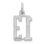 Sterling Silver/Rhodium-plated Elongated Number 13 Charm - Image 4