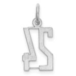 Sterling Silver/Rhodium-plated Elongated Number 24 Charm - Image 4