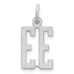 Sterling Silver/Rhodium-plated Elongated Number 33 Charm - Image 4