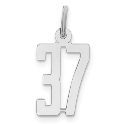 Sterling Silver/Rhodium-plated Elongated Number 37 Charm