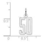 Sterling Silver/Rhodium-plated Elongated Number 50 Charm - Image 3