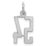 Sterling Silver/Rhodium-plated Elongated Number 54 Charm - Image 4