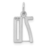 Sterling Silver/Rhodium-plated Elongated Number 70 Charm - Image 4