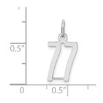 Sterling Silver/Rhodium-plated Elongated Number 77 Charm - Image 3