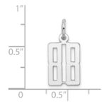 Sterling Silver/Rhodium-plated Elongated Number 88 Charm - Image 3