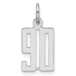 Sterling Silver/Rhodium-plated Elongated Number 90 Charm