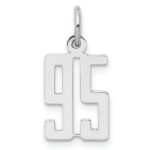 Sterling Silver/Rhodium-plated Elongated Number 95 Charm