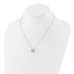 Sterling Silver RH-plated CZ Heart 18in Necklace and Post Earring Set - Image 4