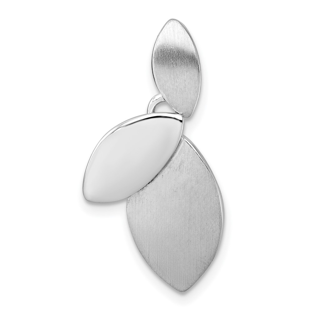 QG6969P.jpg Sterling Silver Rhodium-plated Brushed and Polished Fancy Leaves Chain Slide Pendant - Image 1