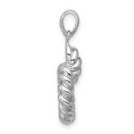 Sterling Silver Rhodium-plated Polished Twisted Circle Pendant - Image 2