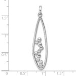 Sterling Silver Rhodium-plated Polished Oval Bubbles Pendant - Image 4