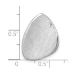 Sterling Silver Rhodium-plated Scratch Finish Fancy Abstract Chain Slide Pendant - Image 4