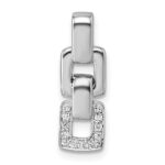 Sterling Silver Rhodium-plated Polished White CZ Double Square Pendant