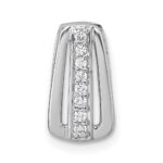 Sterling Silver Rhodium-plated Polished White CZ Chain Slide Pendant