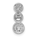 Sterling Silver Rhodium-plated Polished and Satin CZ  3-Circles Chain Slide Pendant - Image 3