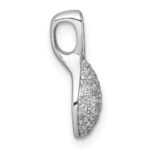 Sterling Silver Rhodium-plated Polished Fancy Teardrop CZ Chain Slide Pendant - Image 2