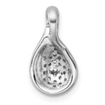 Sterling Silver Rhodium-plated Polished Fancy Teardrop CZ Chain Slide Pendant - Image 3