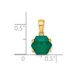 Sterling Silver Gold-tone Polished Hexagon Green Chalcedony Pendant - Image 4