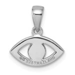 Sterling Silver Rhodium-plated Polished CZ and Compressed Turquoise Cabochon Evil Eye Pendant - Image 3