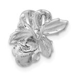 Sterling Silver Rhodium-plated and Rose Gold-plated CZ Flowers Chain Slide Pendant - Image 3