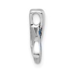 Sterling Silver Rhodium-plated Polished Lab Created Opal Whale Tail Chain Slide Pendant - Image 2