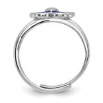 Sterling Silver Rhodium-plated Polished & Enameled Butterfly Children's Earring Ring & Pendant Set - Image 8