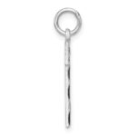 Sterling Silver Rhodium-plated Large Diamond-cut #1 Charm - Image 2