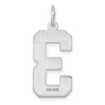 Sterling Silver Rhodium-plated Large Diamond-cut #3 Charm - Image 4