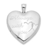 Sterling Silver Rhodium-plated Always With You Ash Holder Heart Locket
