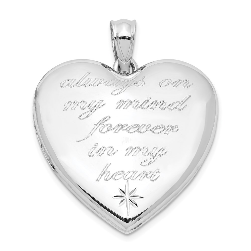 QLS1007.jpg Sterling Silver Rhodium-plate Always On My Mind Ash Holder Heart Locket - Image 1